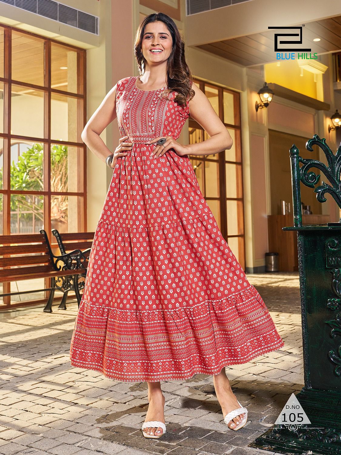 Bisleri By Blue Hills Heavy Long Printed Kurtis Catalog